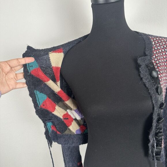 D.E.P.T. Cardigan Women Large (Fits like A Small) Wool Blend Open Front Sweater - Picture 14 of 16